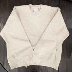 Aritzia Cozy Fleece Perfect Crew Sweatshirt, Small, Heather Light Oatmeal